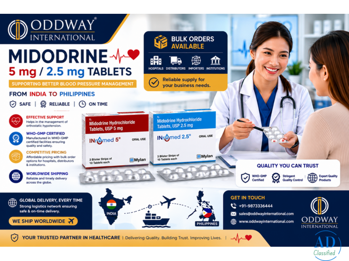 Midodrine 5 mg Price for Philippines for Bulk Pharmaceutical Supply