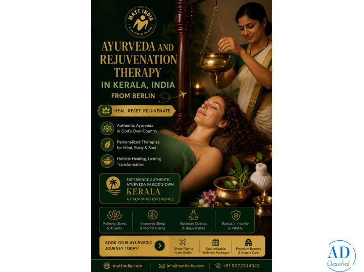Ayurveda and Rejuvenation Therapy in Kerala India from Berlin