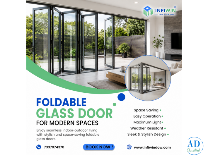 Foldable Glass Door for Flexible Living Spaces