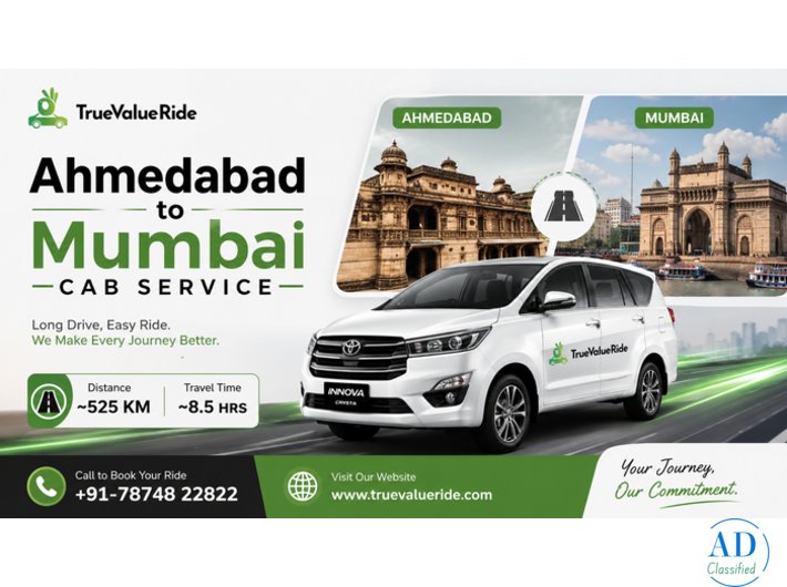 True Value Ride – Ahmedabad to Mumbai Cab Service Booking