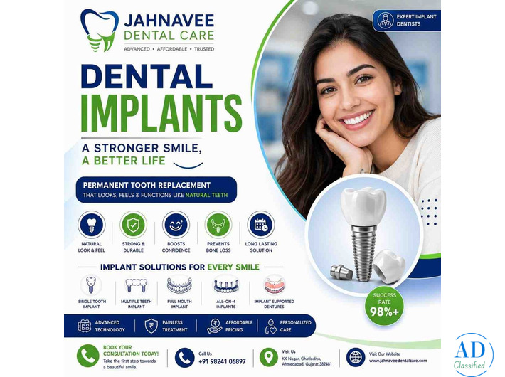 Best Dental Implants in Ahmadabad | Jahnavee Dental Care