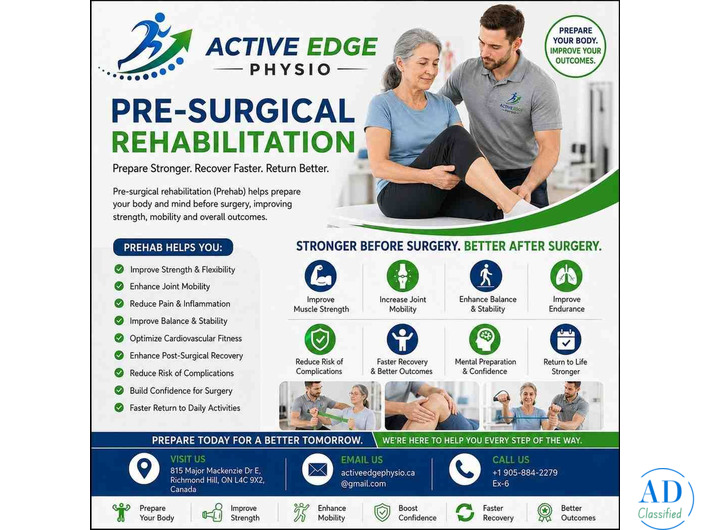 Pre-Surgical Rehabilitation in Richmond Hill - Active Edge
