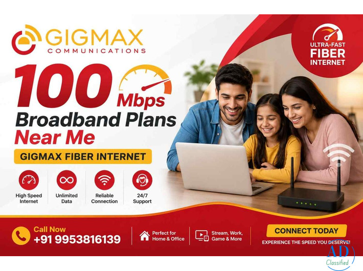 100 Mbps Broadband Plans Near Me | GIGMAX Fiber Internet