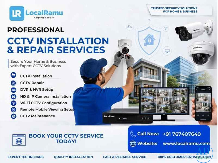 Secure your home and office with localramu's cctv installation and repair service in bengaluru