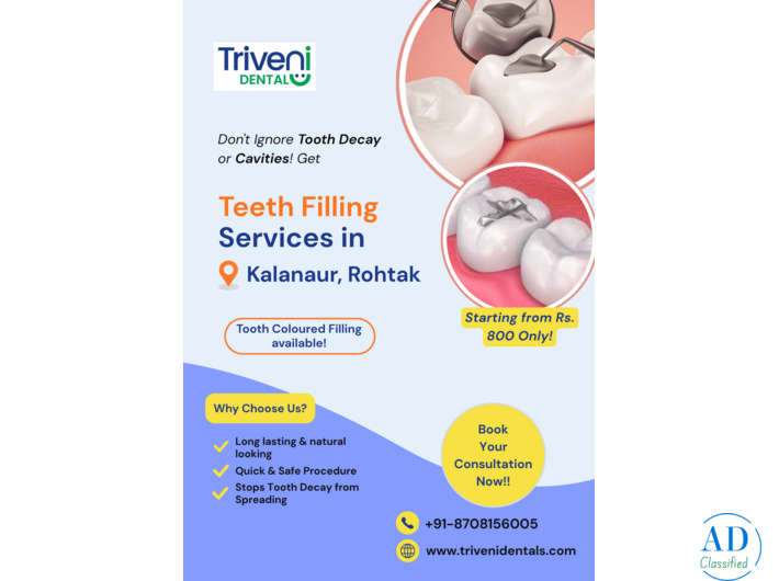 Tooth Filling Treatment in Kalanaur, Rohtak | Triveni Dental