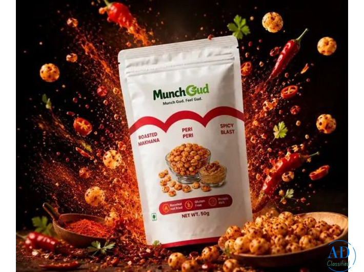 Roasted Peri Peri Makhana | Healthy Fox Nuts Snack - MunchGud
