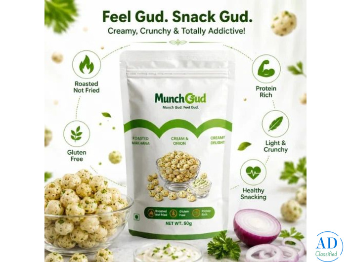 Cream & Onion Roasted Makhana | Healthy Fox Nuts - MunchGud