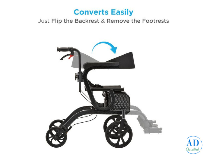 Walker Rollator with Seat for Safe & Comfortable Mobility
