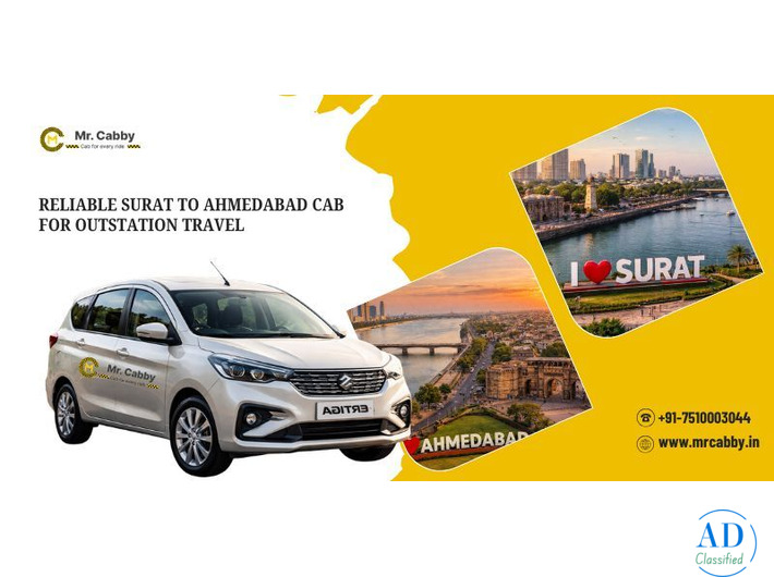 Surat to Ahmedabad Cab Service for One Way & Round Trip
