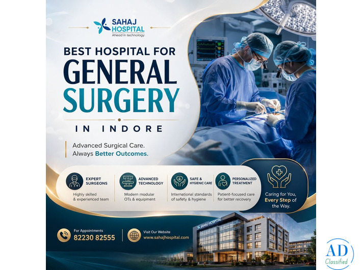 Best Hospital For General Surgery In Indore - Sahaj Hospital
