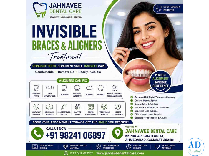 Invisible Braces & Aligners Treatment | Jahanvee Dental Care