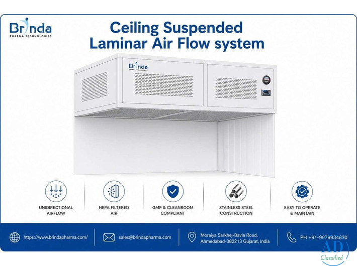 Ceiling Suspended Laminar Air Flow System Supplier | Brinda