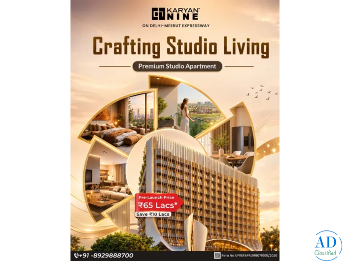 Karyan Nine – Premium Studio Apartments Opposite Wave City, NH-24 Ghaziabad