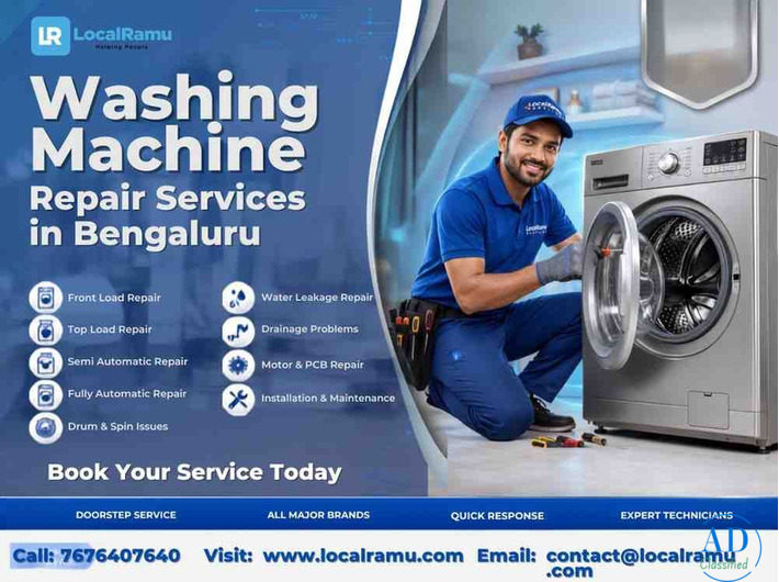 Get Your Washing Machine Fixed Today LocalRamu Bangalore's Trusted Repair Experts