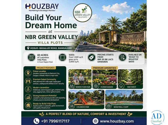 NBR Green Valley Villa Plots in Bangalore | Hosur–Bagalur Road Houzbay