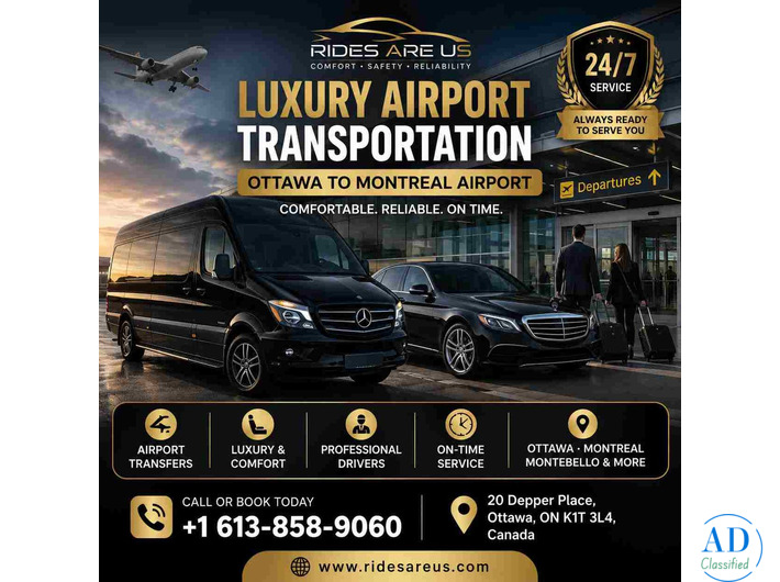Luxury Airport Transportation Ottawa to Montreal Airport  Description