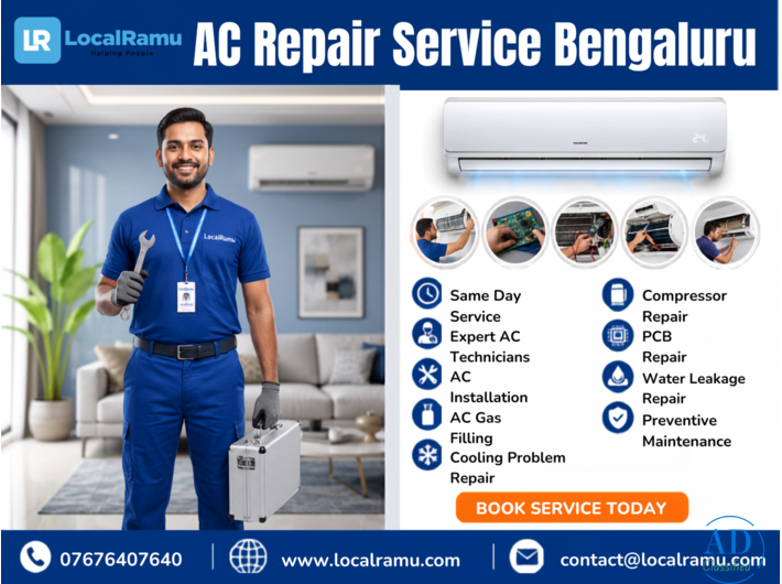 Localramu fixes your ac fast bengaluru's trusted ac repair service