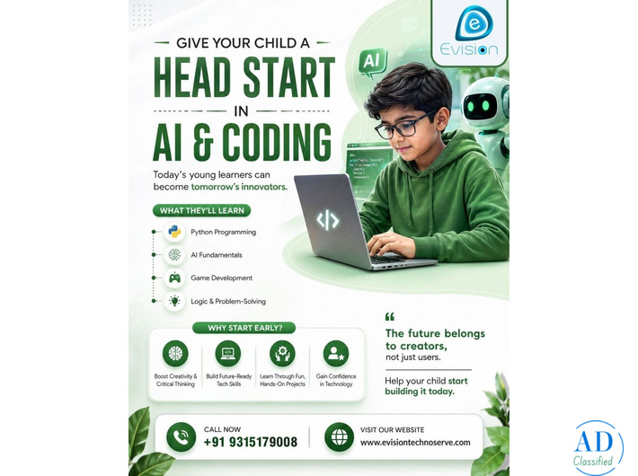 Give Your Child a Head Start in AI & Coding - Evision Technoserve