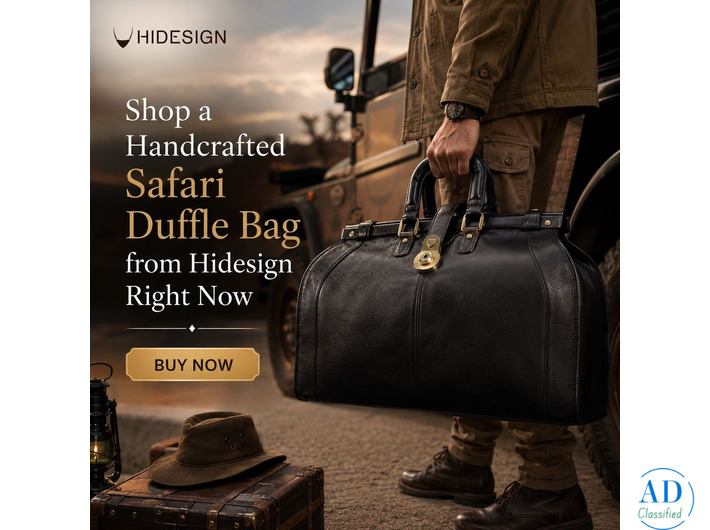 Shop a Handcrafted Safari Duffle Bag from Hidesign Right Now