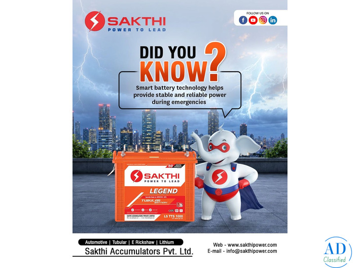 Sakthi Battery – Trusted Tubular Battery Manufacturer