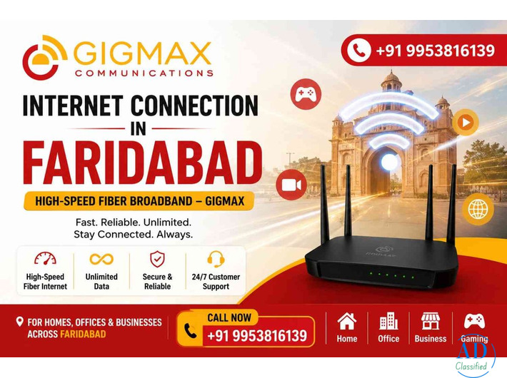 Internet Connection in Faridabad | High-Speed Fiber Broadband – GIGMAX