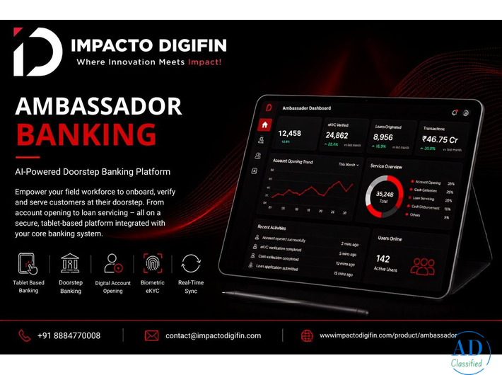 Ambassador Banking | Doorstep Banking Solutions | Digital Banking solution | Impacto Digifin