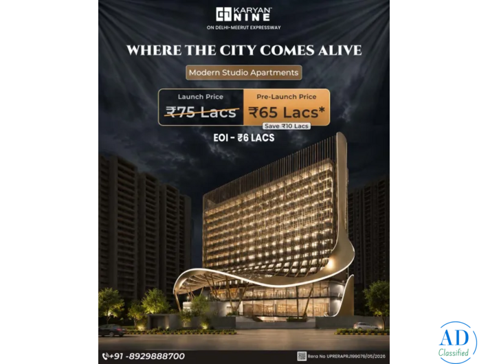 Karyan Nine – Luxury Studio Apartments at NH-24, Ghaziabad
