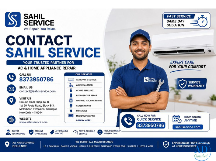 Contact Sahil Service | AC & Home Appliance Repair Delhi NCR