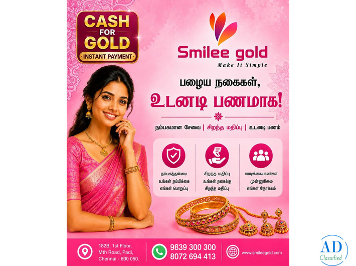 Trusted Gold Buyer in Chennai | Cash for Gold | Second Hand Gold Jewellery Buyer