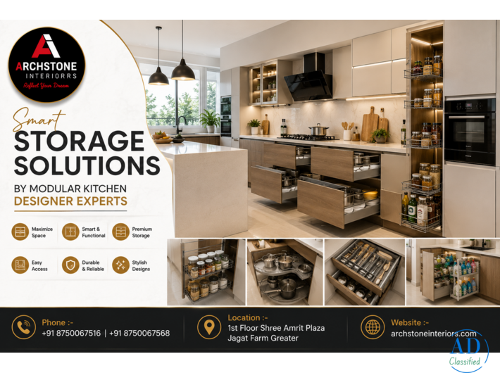 Smart Storage Solutions by Modular Kitchen Designer Experts