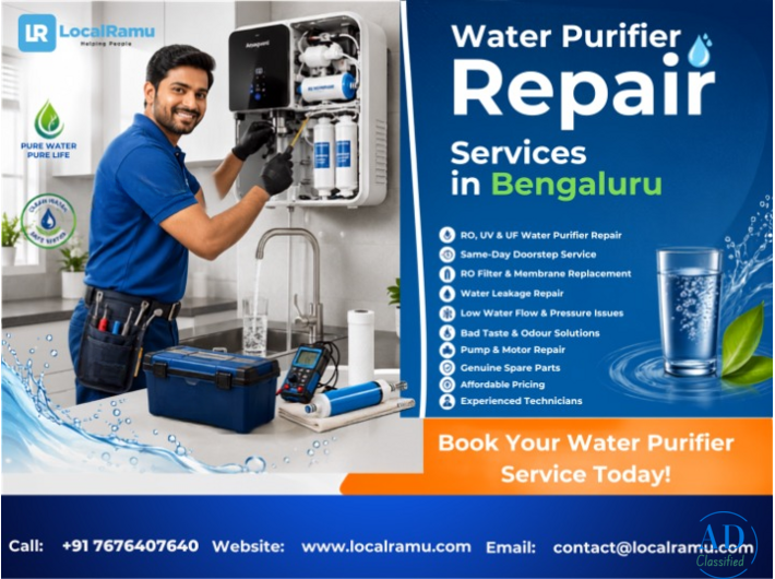 Fix your ro water purifier today with bengaluru's trusted repair experts LocalRamu
