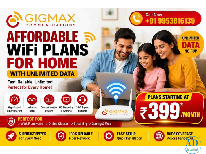 Affordable WiFi Plans for Home with Unlimited Data | GIGMAX