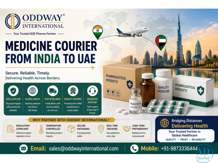 Medicine courier from India to UAE for B2B Healthcare Buyers - Oddway