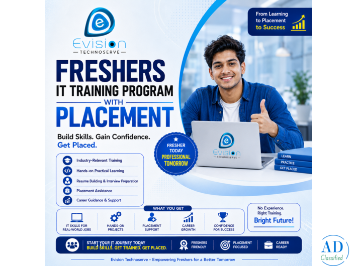 Freshers IT Training Program with Placement - Evision Technoserve