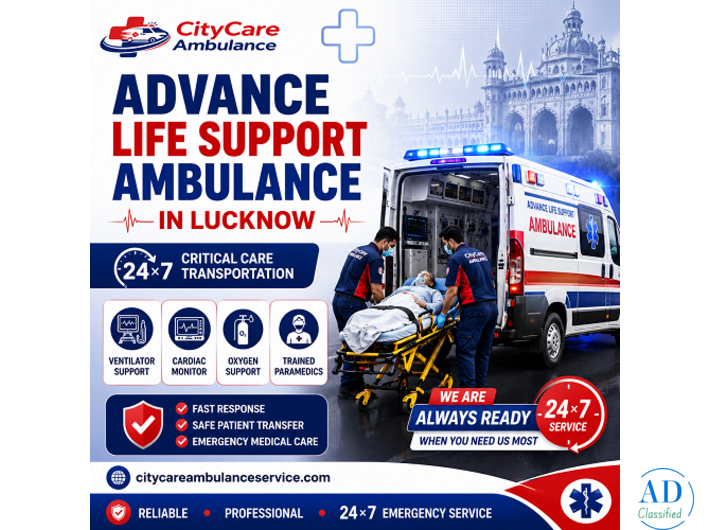 Advance life support ambulance in lucknow - City care ambulance service