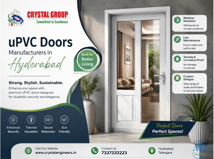 Top uPVC Doors Manufacturers in Hyderabad for Homes & Offices
