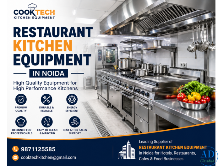 Restaurant Kitchen Equipment in Noida | Commercial Kitchen Solutions | Cooktech Kitchen Industry