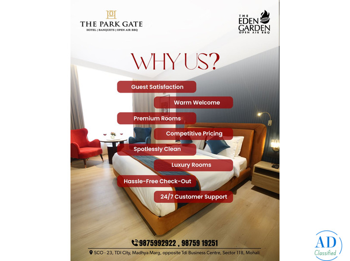 Hotel The Park Gate Mohali | Best hotel in mohali chandigarh