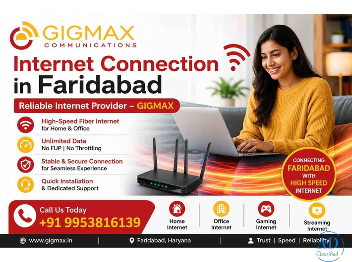 Internet Connection in Faridabad | Reliable Internet Provider – GIGMAX