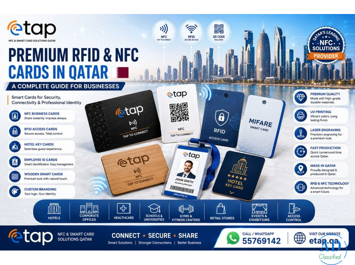 Premium RFID & NFC Cards in Qatar | Custom Business, Access & ID Cards – ETAP