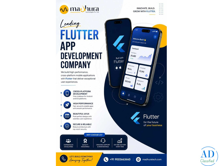 Expert Flutter App Development Company in Coimbatore – Madhura Technologies