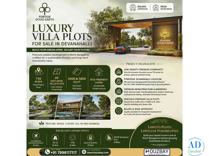 Luxury Villa Plots for Sale in Devanahalli | Fortius Good Earth