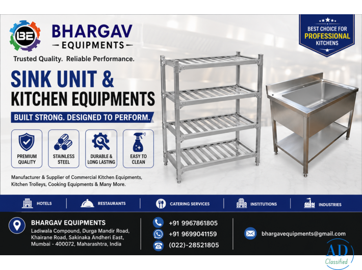 Sink Unit and Kitchen Equipments Manufacturer Mumbai