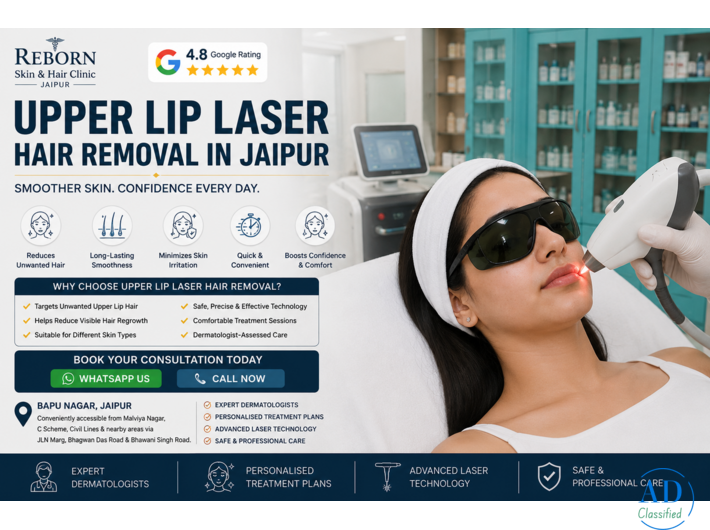 Upper-Lip Hair Removal Every Few Weeks? Book Laser Consultation Jaipur