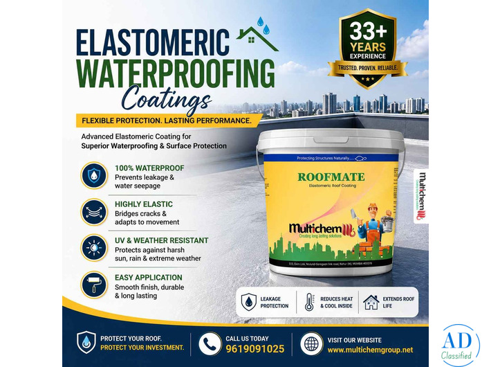Elastomeric Waterproofing Coatings for Crack Bridging