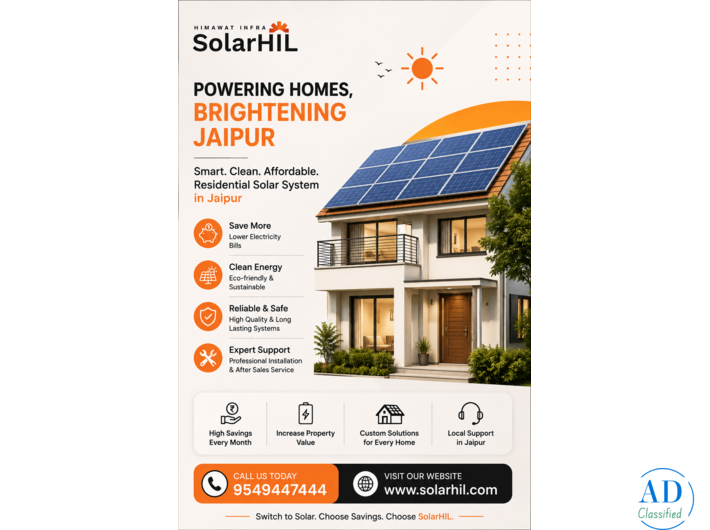 Residential Solar System Jaipur – Smart Energy for Every Home