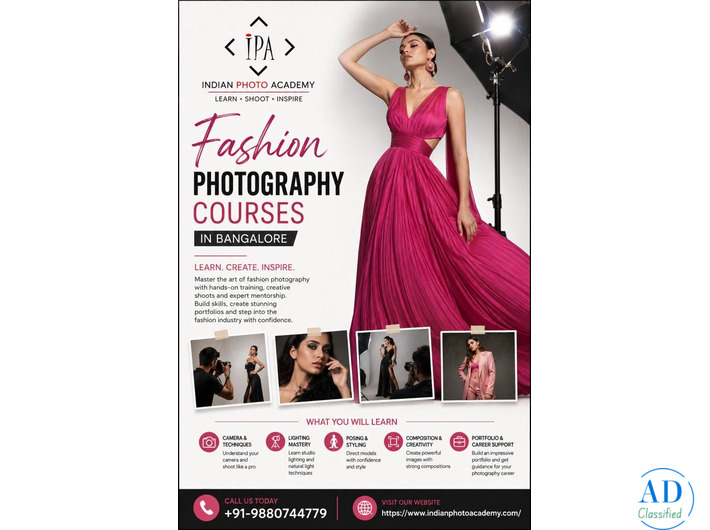 fashion photography courses in Bangalore