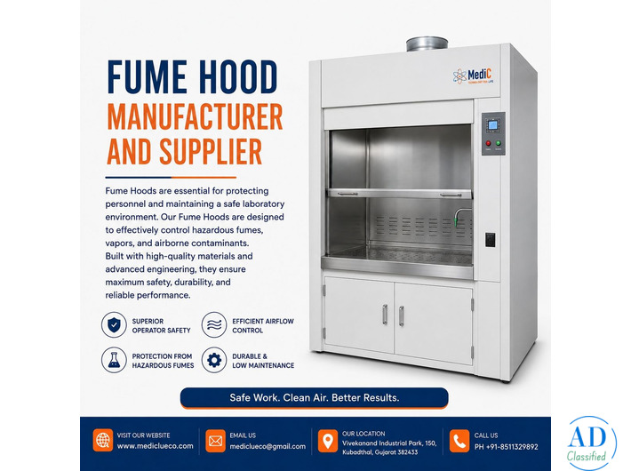Fume Hood Manufacturer and Supplier - Mediclue Corporation
