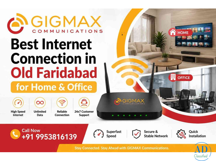 Best Internet Connection in Old Faridabad for Home & Office GIGMAX