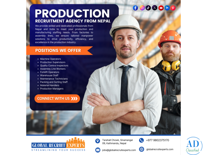Production Recruitment Agency in Nepal